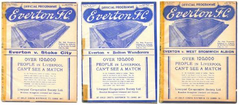 Everton 1938-1939 Season Home Football Programmes