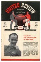 Manchester United Six Home Football Programmes from the 1948-1949 Season