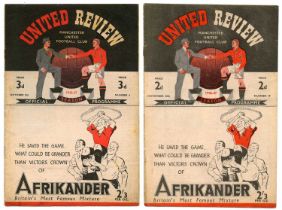 Two Manchester United Home Programmes from the 1946-1947 Season