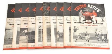 Manchester United Home Football programmes from the 1950-1951 Season