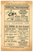 Bolton Wanderers Football Club Triple game issue 1937-1938 season