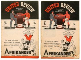 Two Manchester United Home Programmes from the 1946-1947 Season