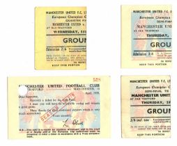 Manchester United European Cup home tickets at Old Trafford 1957-58