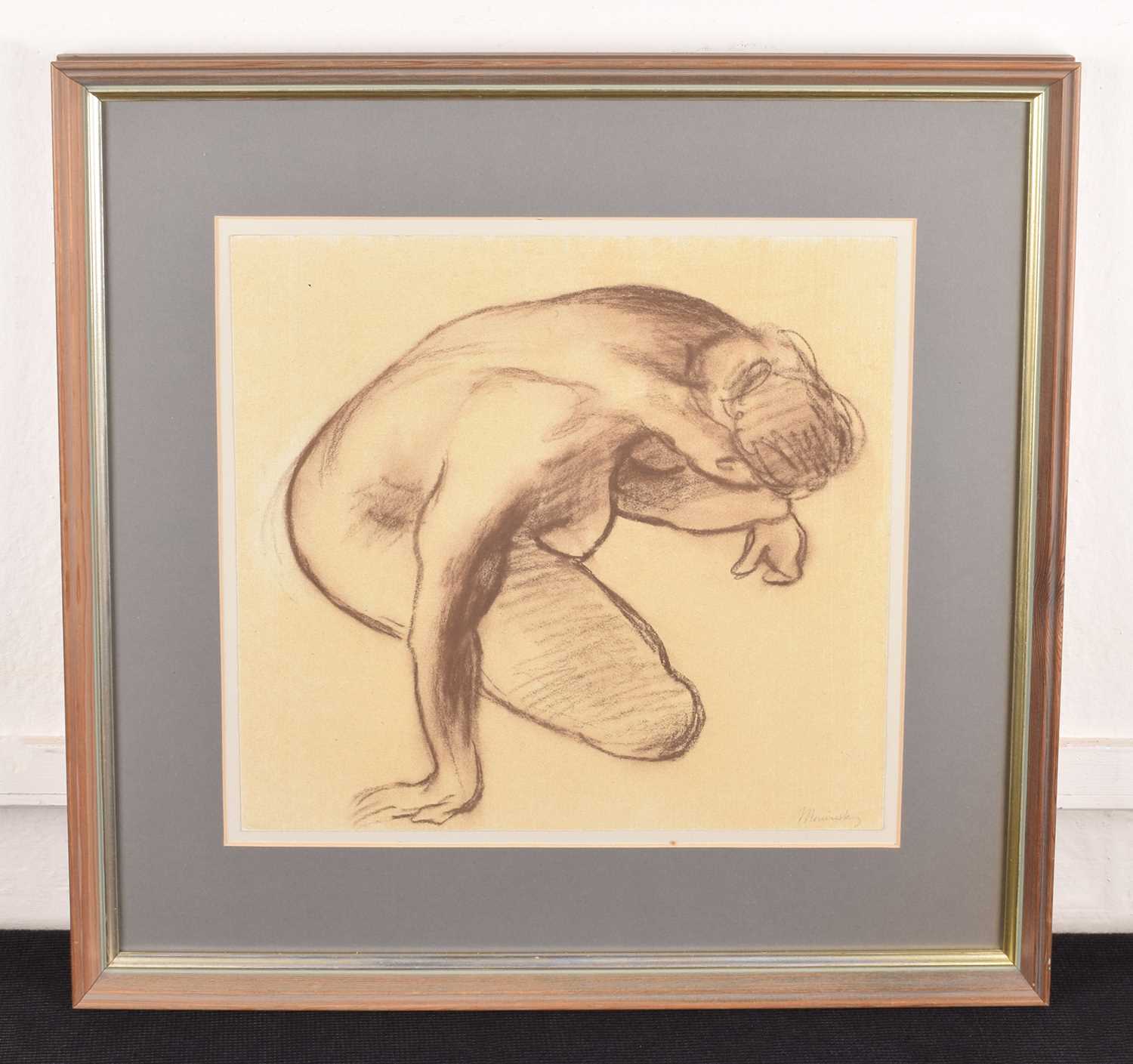 Bernard Meninsky (British 1891-1950) Crouching nude - Image 2 of 2