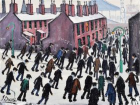 James Downie (British 1949-) "Going to the Match, Maine Road"