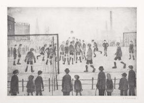 L.S. Lowry R.A. (British 1887-1976) "The Football Match"