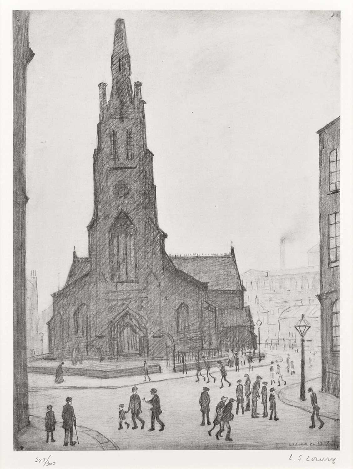 L.S. Lowry R.A. (British 1887-1976) "St. Simon's Church, Salford"