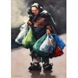 John McCombs R.O.I., R.B.A. (British 1943-) "Vagrant Series (Bag Lady)"