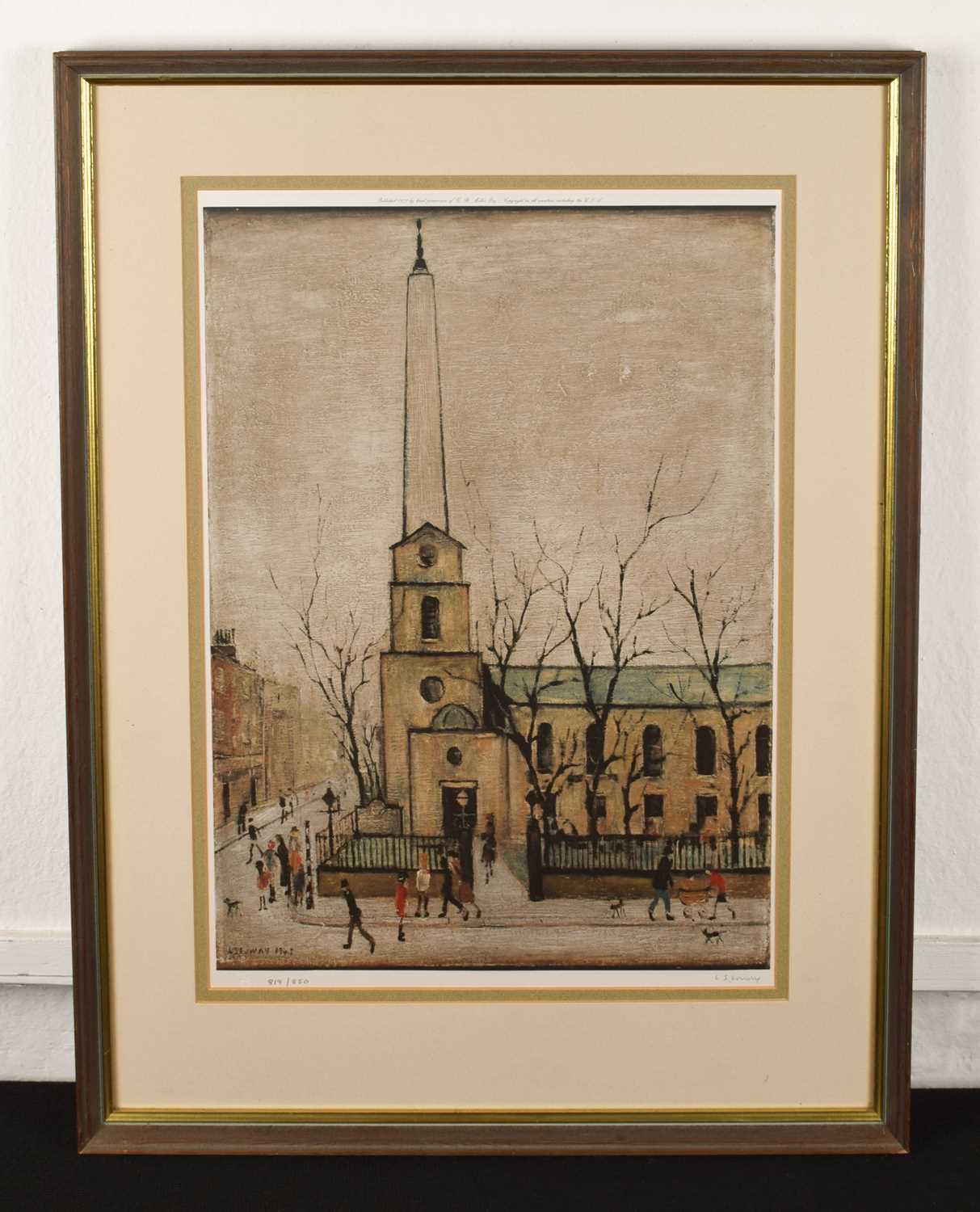 L.S. Lowry R.A. (British 1887-1976) "St. Luke's Church, Old Street, London, E.C." - Image 2 of 2