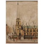 L.S. Lowry R.A. (British 1887-1976) "St. Luke's Church, Old Street, London, E.C."