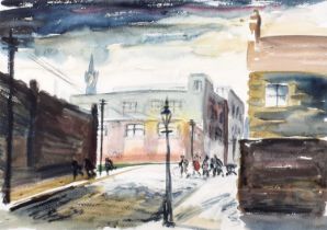 William Turner F.R.S.A., R.Cam.A. (British 1920-2013) "Street Scene"