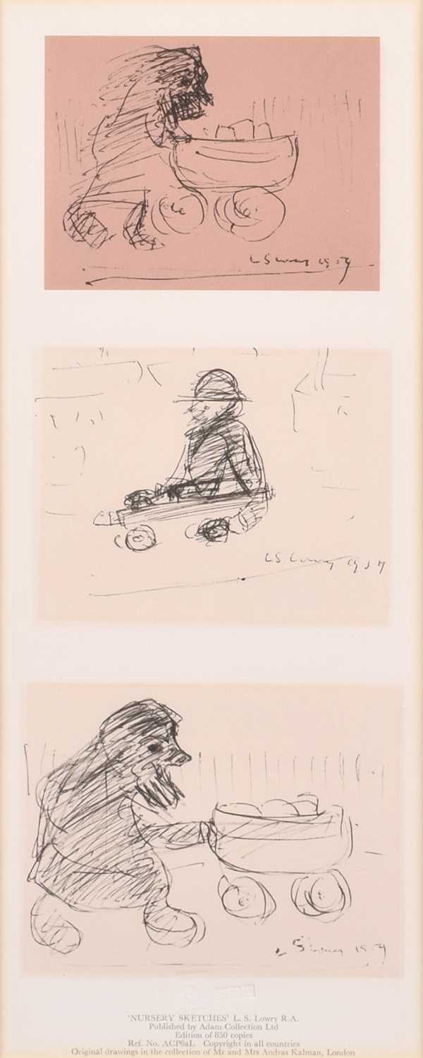 L.S. Lowry R.A. (British 1887-1976) "Nursery Sketches"