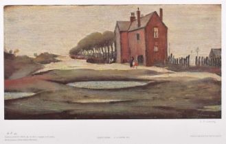 L.S. Lowry R.A. (British 1887-1976) "Lonely House"