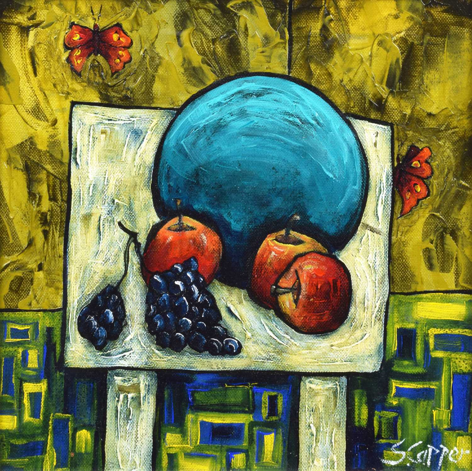 Steve Capper (British 1944-) "Still Life with Grapes"