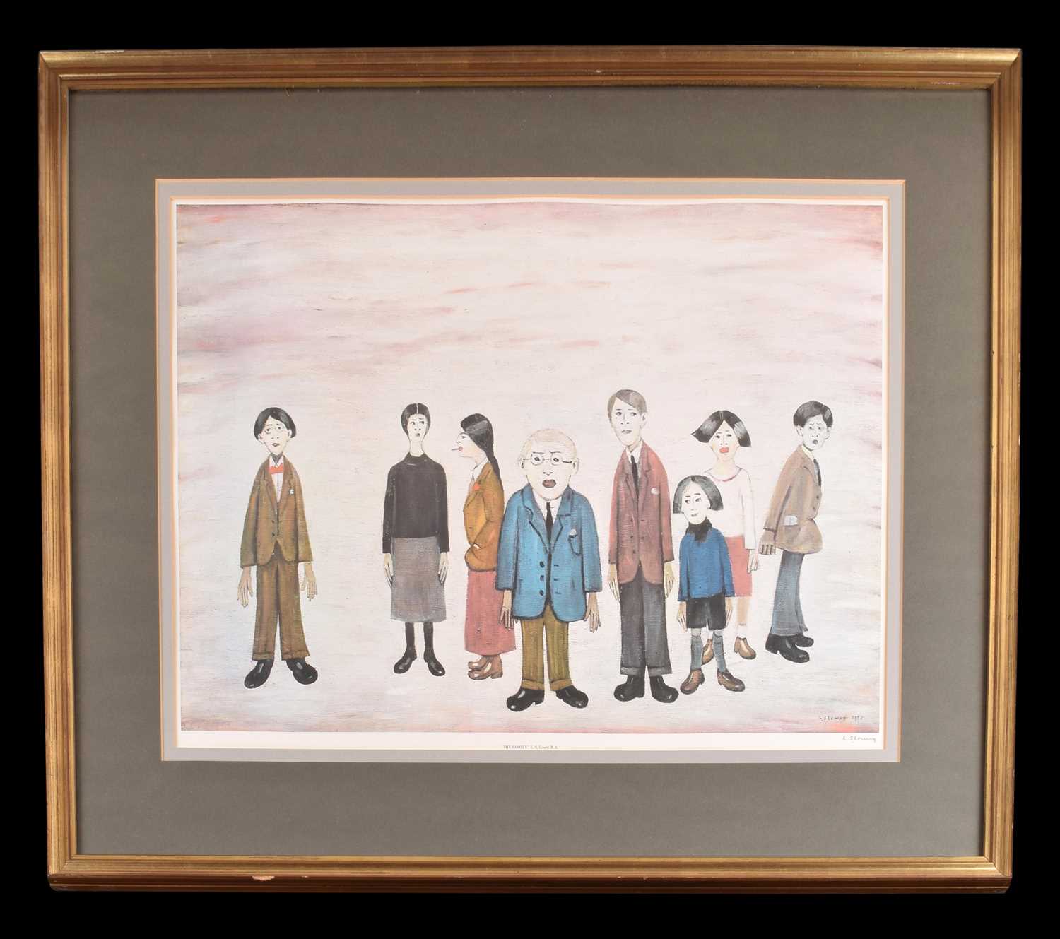 L.S. Lowry R.A. (British 1887-1976) "His Family" - Image 2 of 2