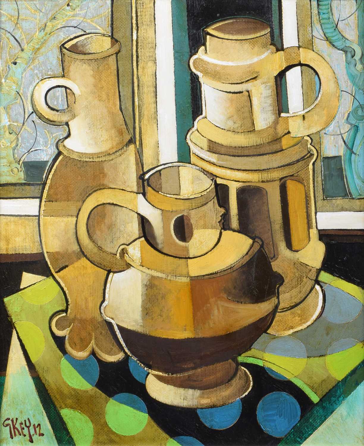 Geoffrey Key (British 1941-) "Salt Glaze Pots"