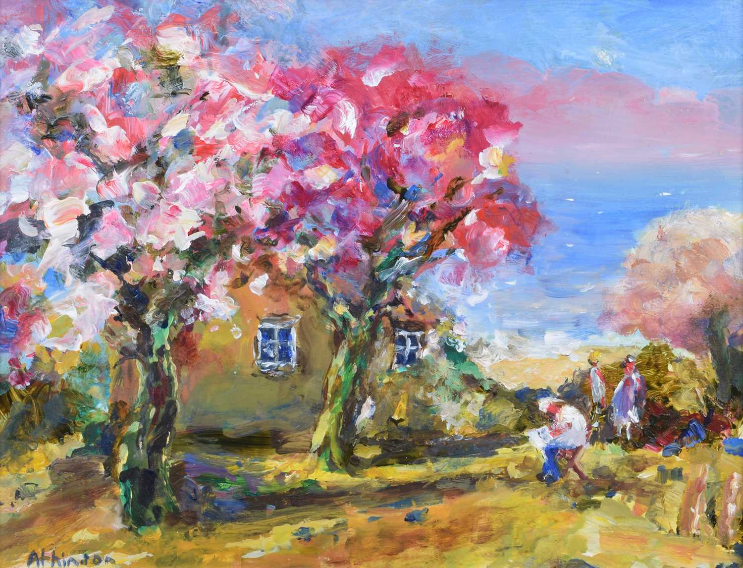 Sue Atkinson (British 1949-2021) "Sketching at Apple Tree Cottage"