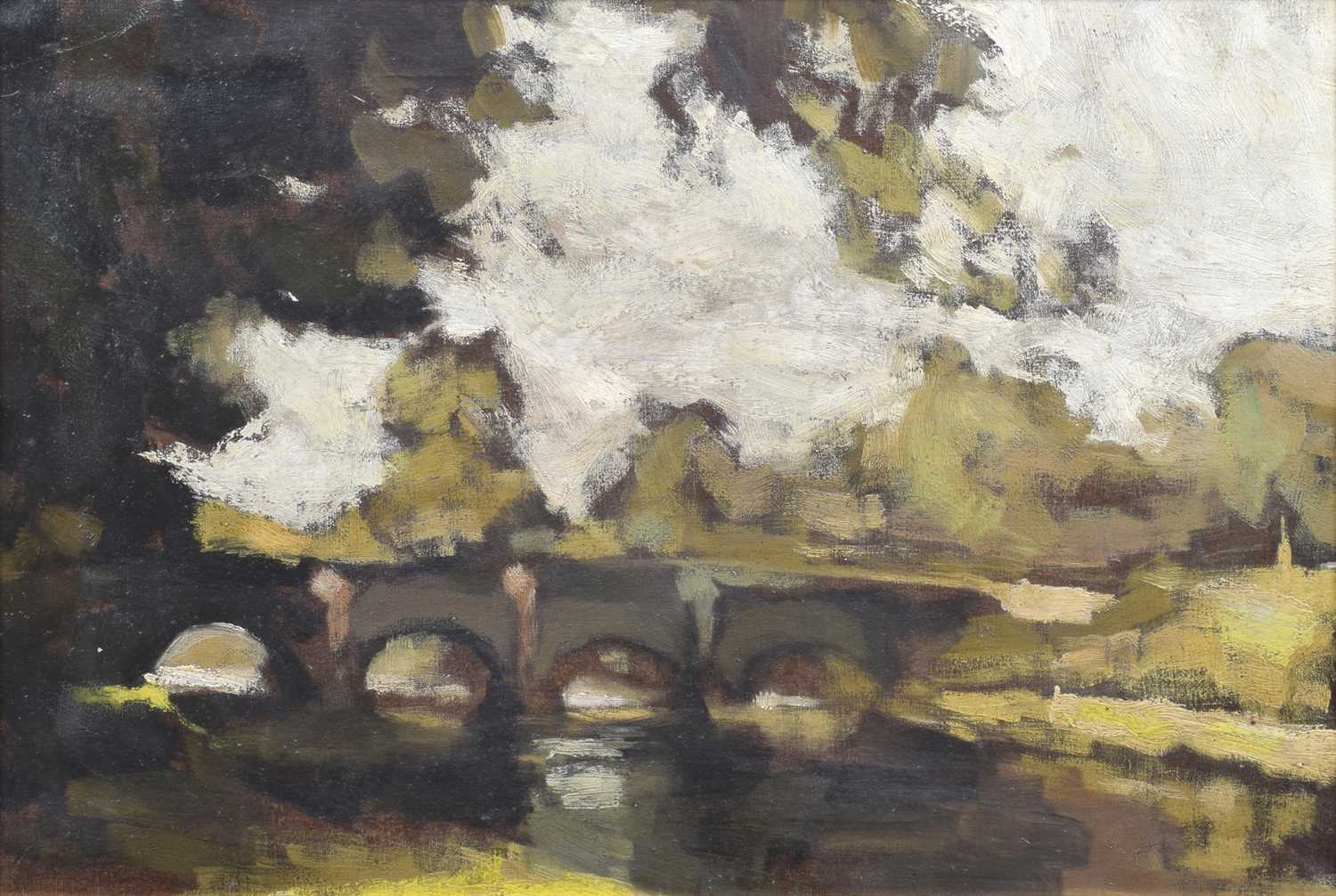 Geoffrey Key (British 1941-) "River at Bakewell"