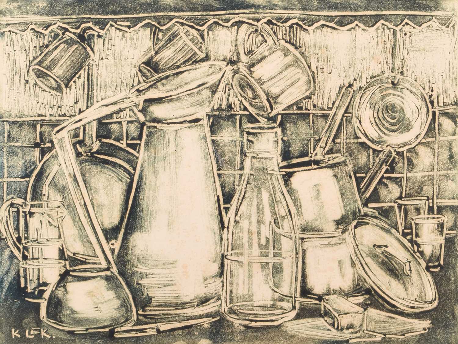 Karel Lek M.B.E., R.Cam.A. (Belgian 1929-2020) "Kitchen Still Life"