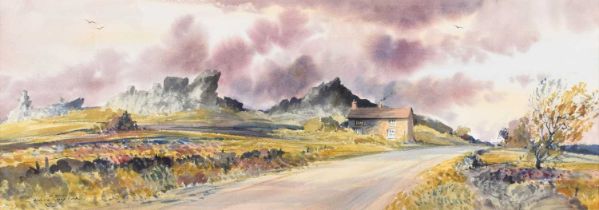 Ivan Taylor (British 1946-) "Autumn - Moorland Cottage, Ramshaw Rocks, The Roaches, Staffordshire"