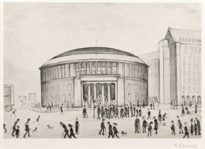 L.S. Lowry R.A. (British 1887-1976) "The Reference Library"