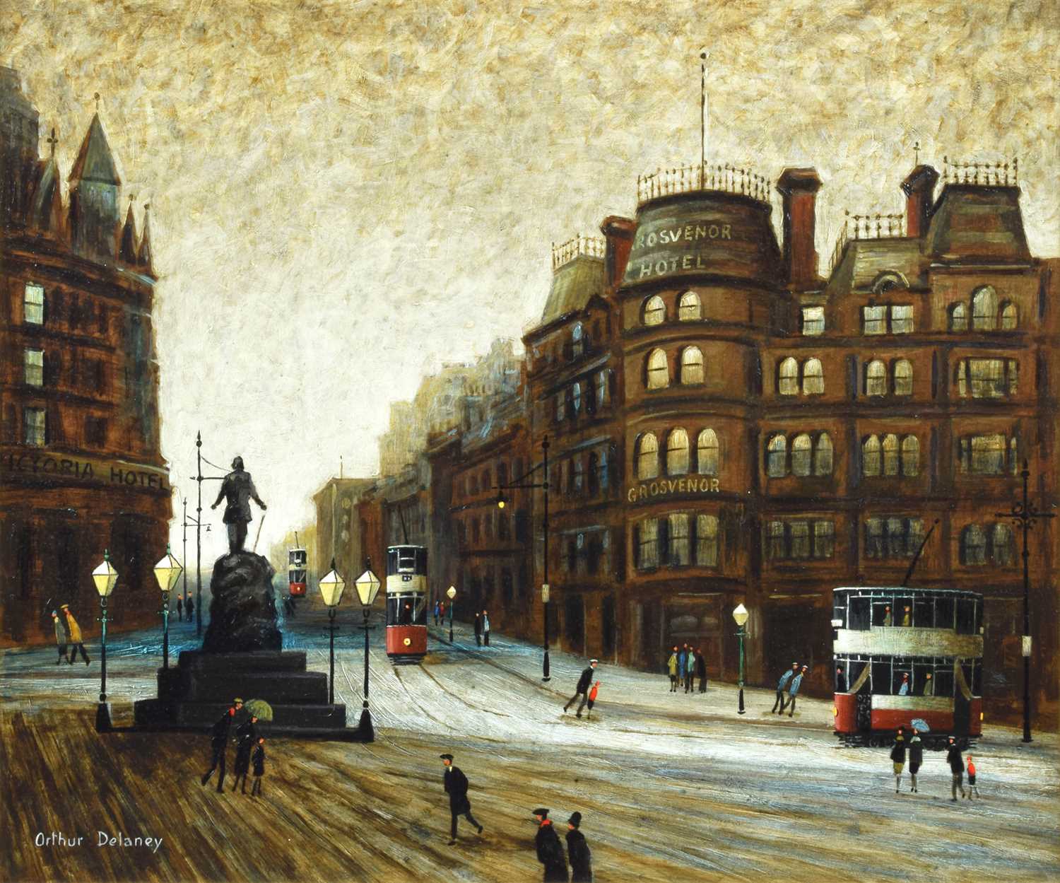 Arthur Delaney (British 1927-1987) "Deansgate, Manchester"