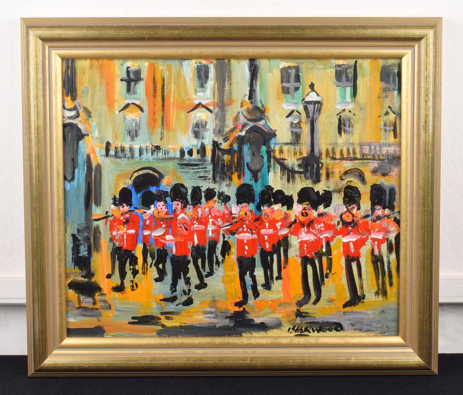 James Lawrence Isherwood F.R.S.A., F.I.A.L. (British 1917-1989) "Guards Band, Buck House" - Image 2 of 2