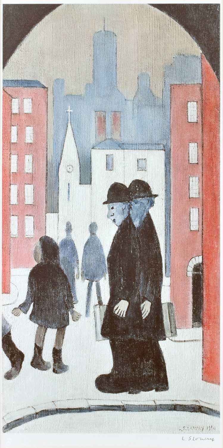 L.S. Lowry R.A. (British 1887-1976) "The Two Brothers"