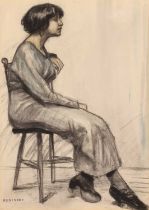 Bernard Meninsky (British 1891-1950) Seated woman