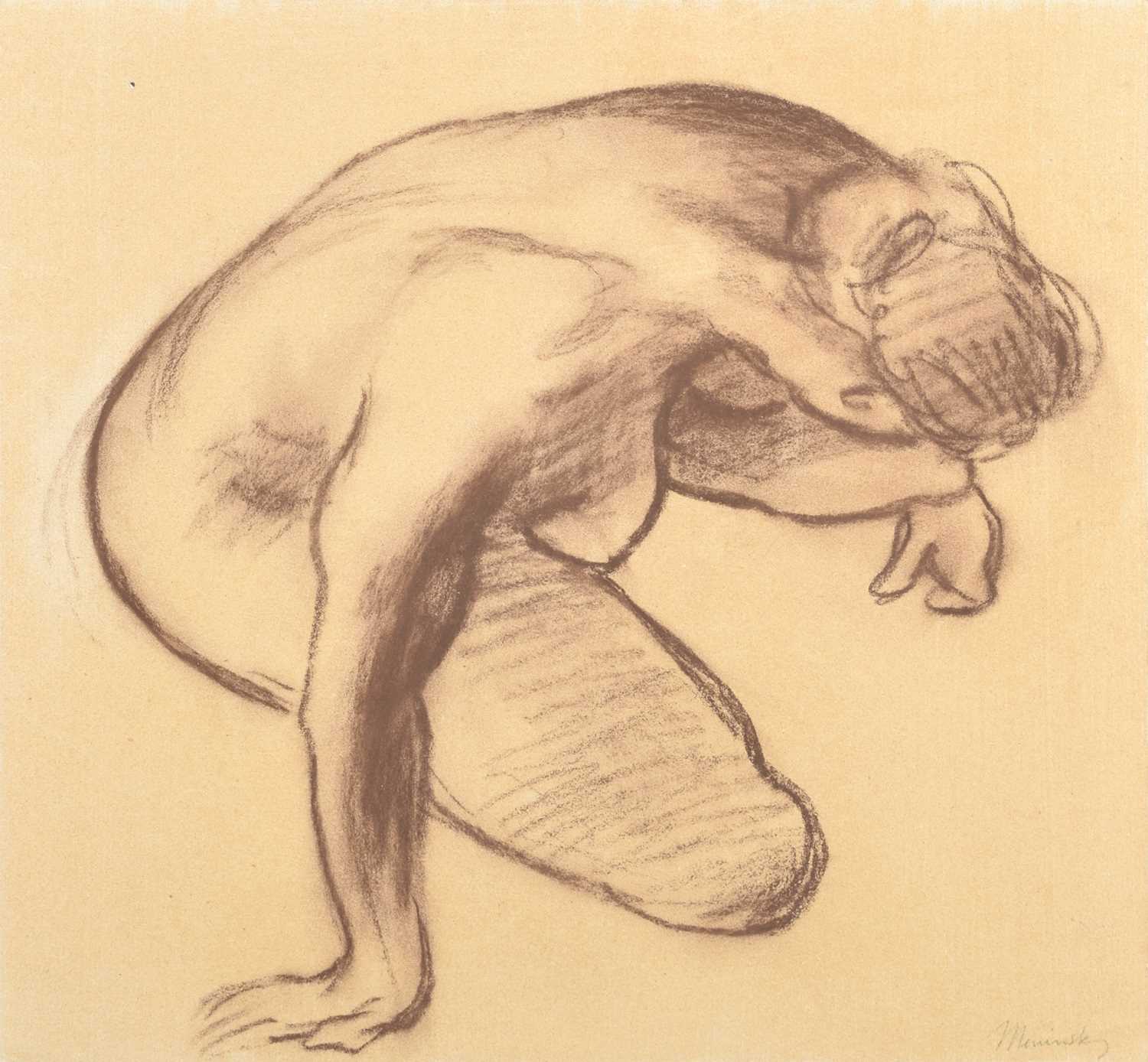 Bernard Meninsky (British 1891-1950) Crouching nude