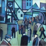 Peter Stanaway (British 1943-) "Early Morning Shift, Moston Pit, Manchester"