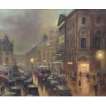 Steven Scholes (British 1952-) "Piccadilly Circus, London 1928"