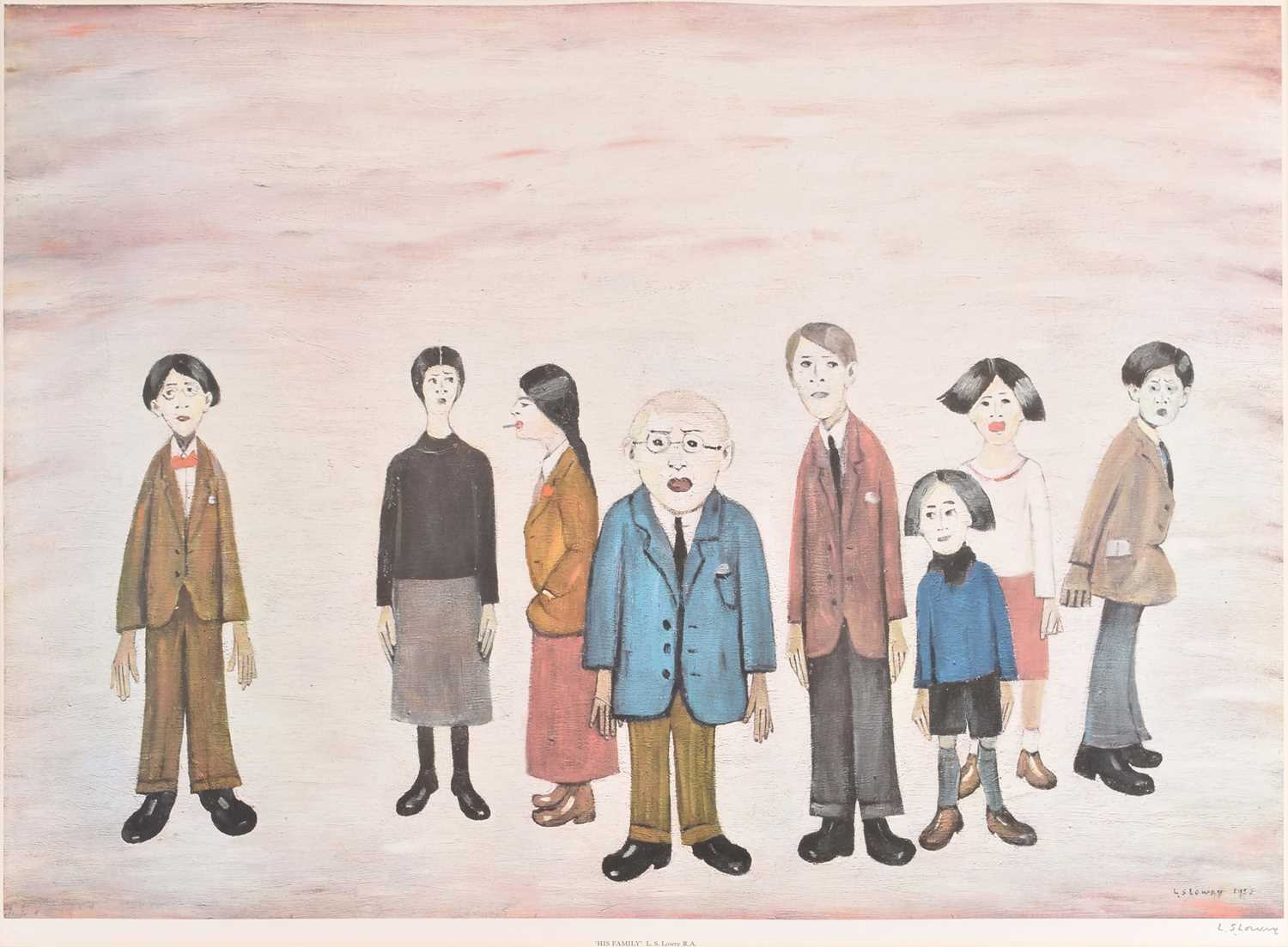 L.S. Lowry R.A. (British 1887-1976) "His Family"