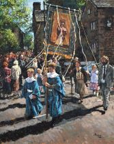 Albert Grice (British 20th century) "Entering the Square, Whit Friday, Dobcross"