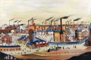 After L.S. Lowry R.A. (British 1887-1976) "Foundry Works"