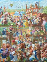Charles Shiels (British 1947-2012) "The Finger Post Hotel on Carnival Day"