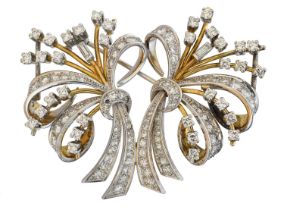 A diamond double spray brooch,