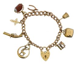 A 9ct gold charm bracelet,