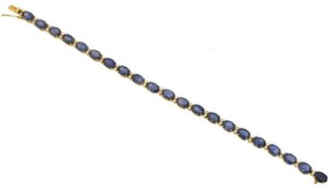 A sapphire and diamond bracelet,