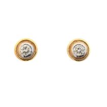 A pair of brilliant cut diamond stud earrings,