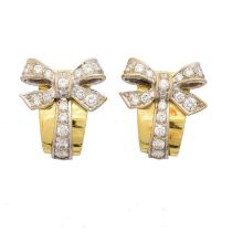 A pair of 18ct gold diamond earrings retailed by Boodles,