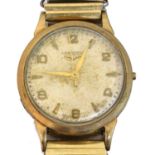 A 1950s 9ct gold Longines manual wind wristwatch,
