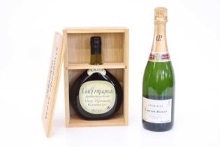 2 bottles Mixed Lot Marque Champagne and VSOP Armagnac