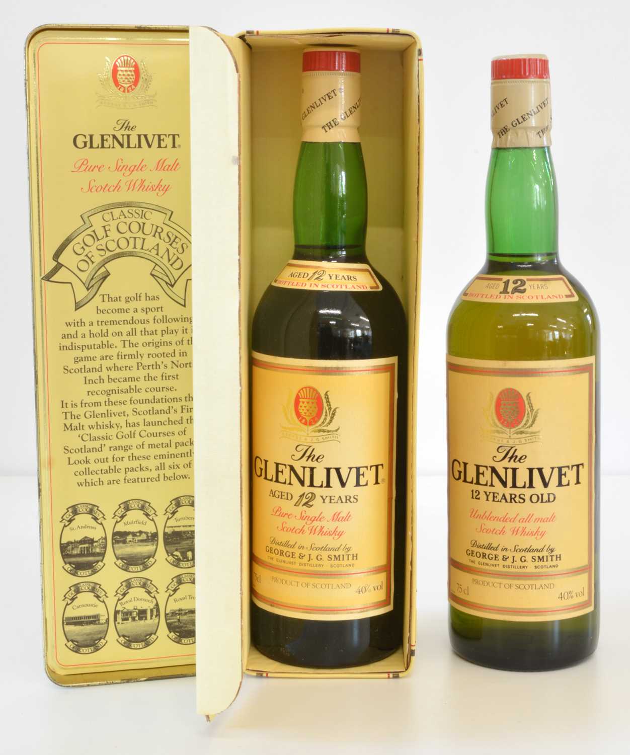 2 bottles of George & JG Smith ‘The Glenlivet’ 12 YO