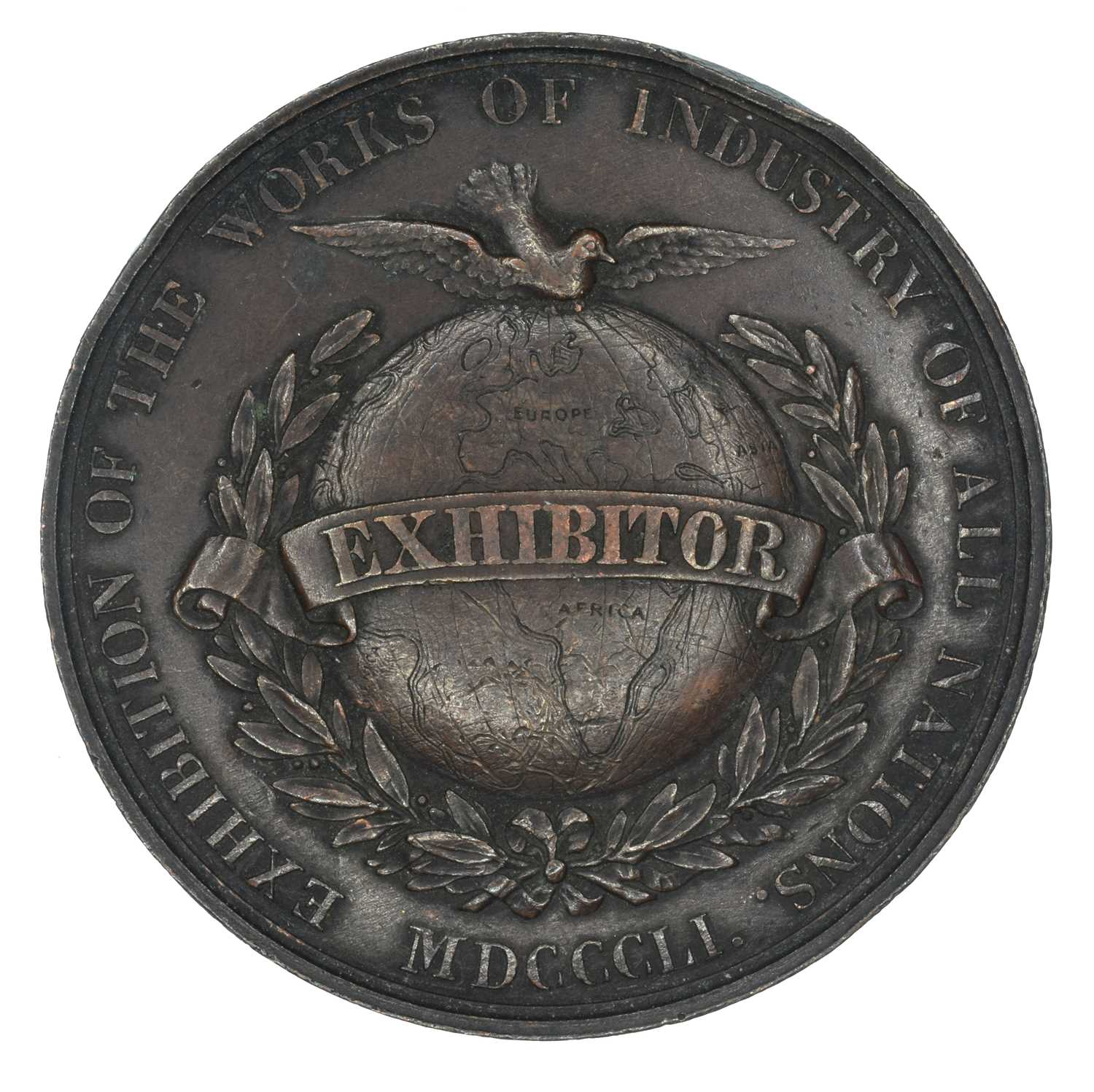 A Victorian bronze Great Exhibition medal. - Image 2 of 2