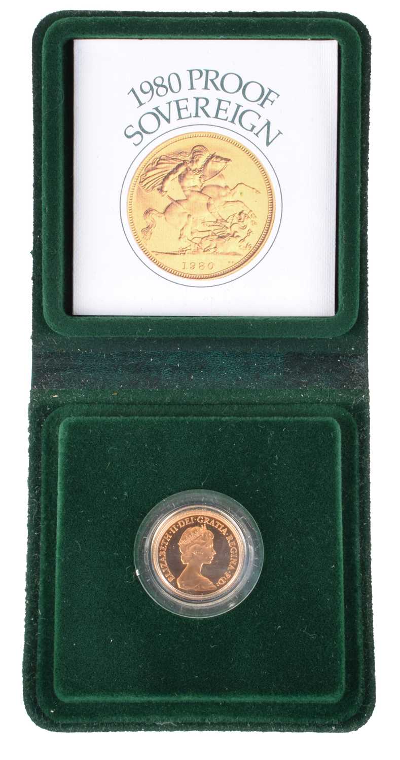 Queen Elizabeth II, Gold Proof Sovereign, 1980.