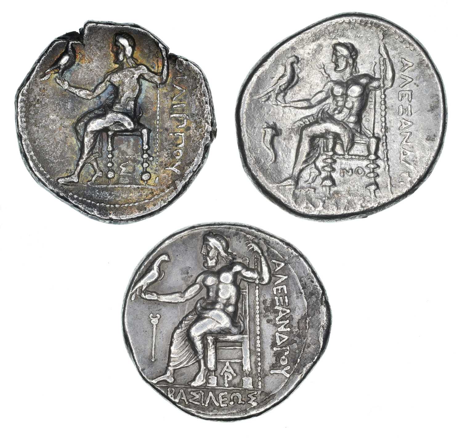 Alexander III, Two AR Tetradrachm and Philip III Arrhidos AR Tetradrachm - Image 2 of 2