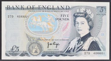 A Series "D" Pictorial Issue (August 1973), Five Pounds banknote.