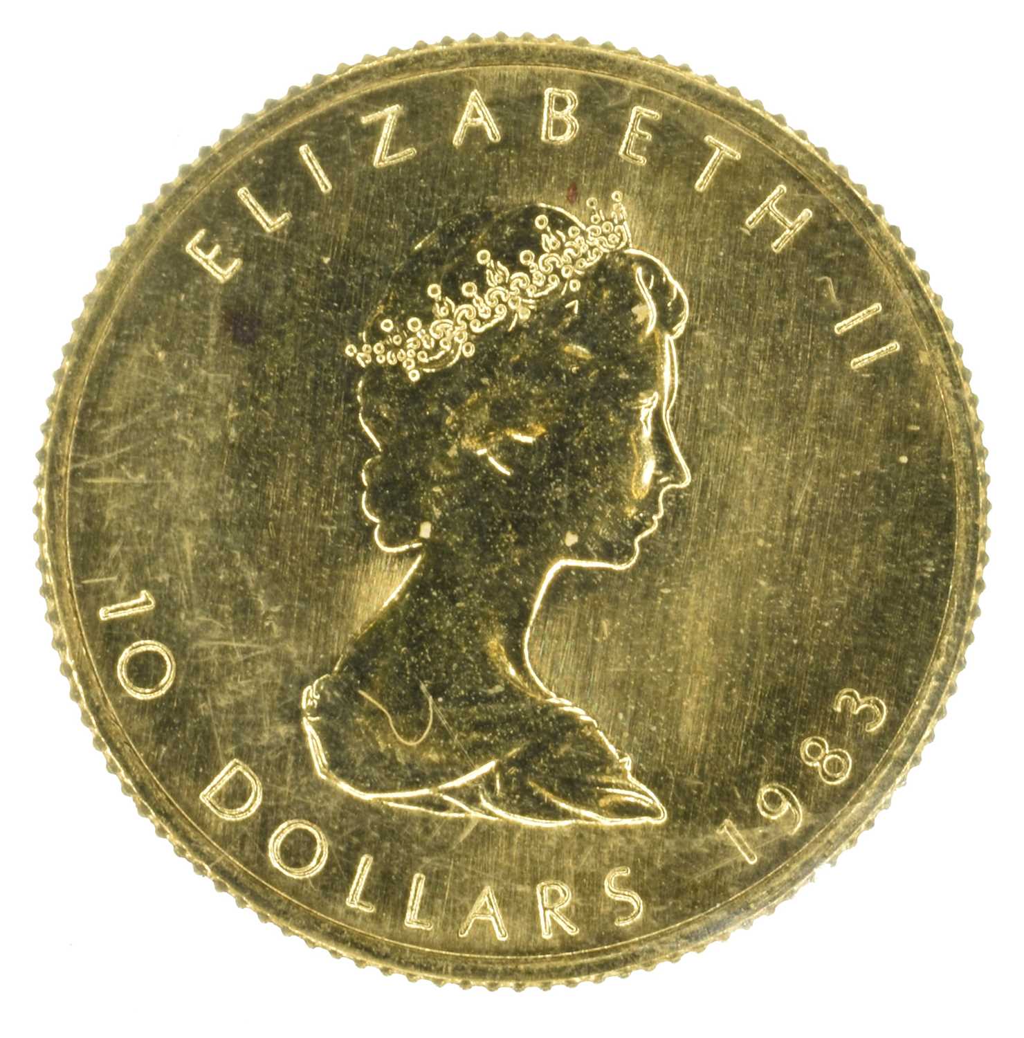 Canada, Queen Elizabeth II, 10 Dollars, 1983, Maple Leaf gold coin. - Image 2 of 2