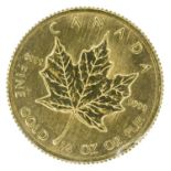Canada, Queen Elizabeth II, 10 Dollars, 1982, Maple Leaf gold coin.
